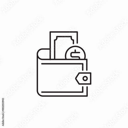 wallet money icon sign vector