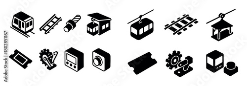 Funicular Icon Set