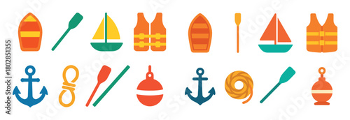 Colorful Boat Icons