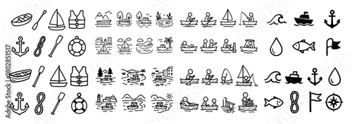 Nautical icons and symbols collection