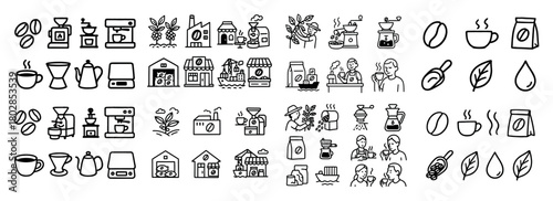 Coffee icons set with various designs