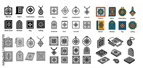 Ornamental patterns in various designs