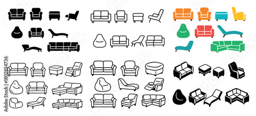 Variety of sofa shapes and designs