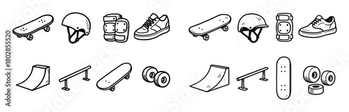 Skateboarding Gear Icons