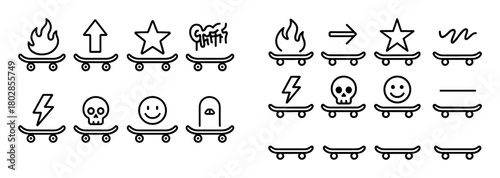 Minimalist Skateboard Icons