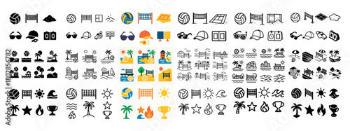 Beach and sports icons collection