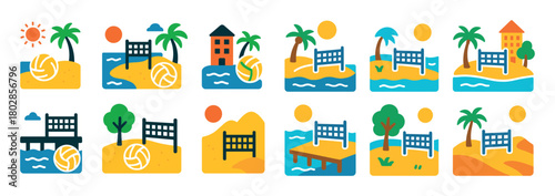 Beach Volleyball Icons