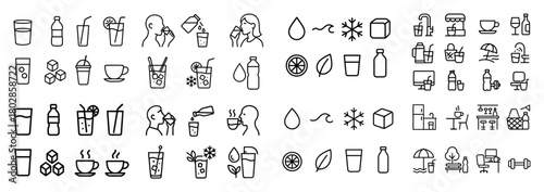 Beverage icons collection