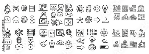 Icons of ai, technology, and innovation