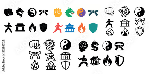 Mixed martial arts icons collection
