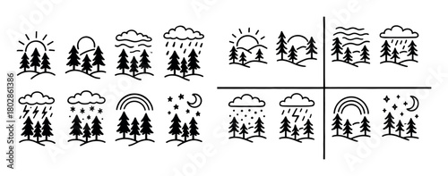 Forest Doodle Icons