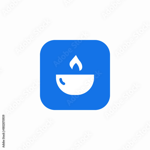 bowl plate flame icon sign vector