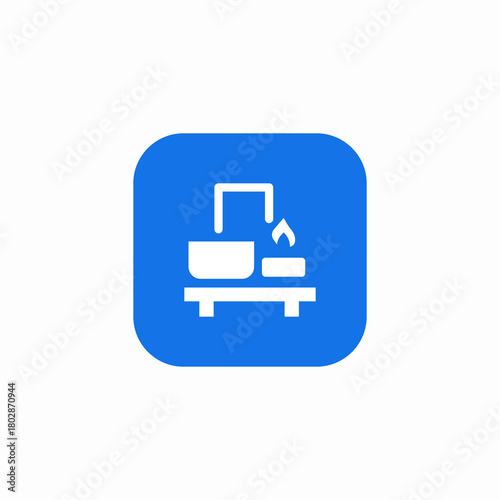 bowl shelf burning icon sign vector