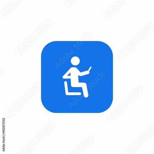 seat phone usage icon sign vector
