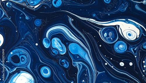 Blue Abstract Acrylic Paint Marble