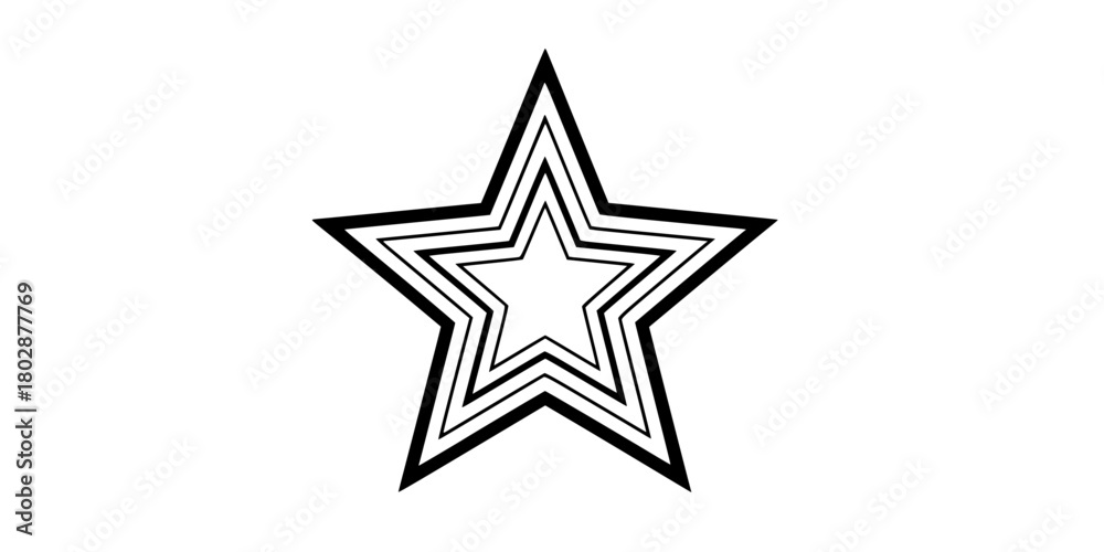 Fototapeta premium Geometric Star Icon Minimalist Sharp Points Flat Vector