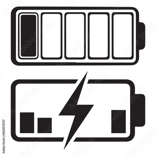 battery charging icon set