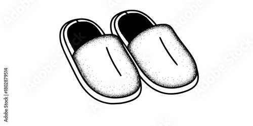 Fuzzy Slippers Cozy Simple Flat Vector Icon