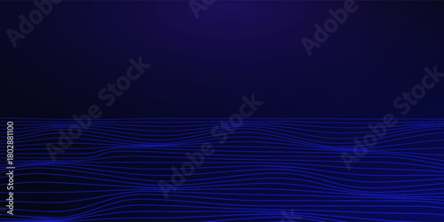 abstract glowing wave lines on dark blue background. dynamic wave pattern. modern flowing wavy lines. futuristic technology concept. suit for banners.