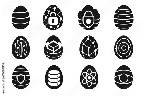 Ai container core hive data encrypted pod cocoon vector icon