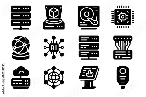 Display center futuristic network smart unit icon holographic hub data vector interactive