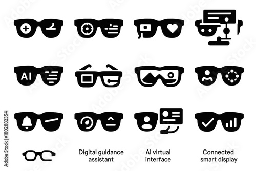 Notification icon display cyber hud tracker virtual panel interactive visor interface glasses