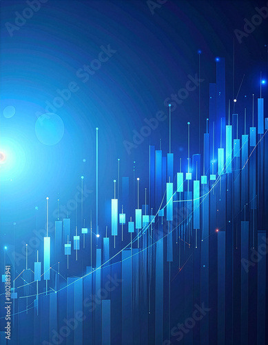 Abstract Blue Investment Chart Background