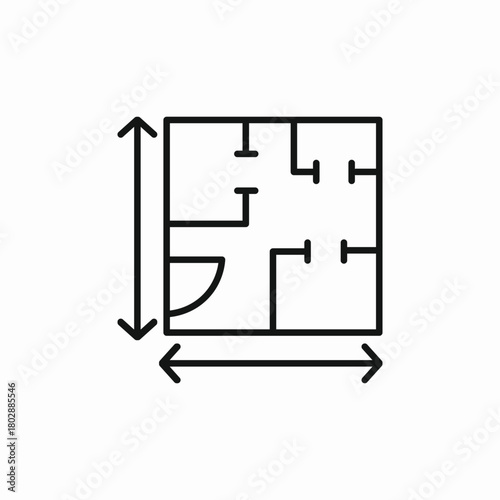 apartment plan icon sign vector