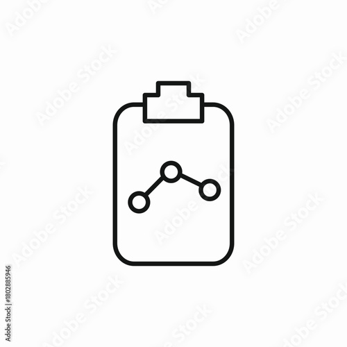 clipboard Chart lines icon sign vector