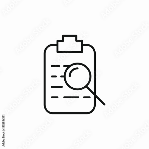 clipboard search icon sign vector