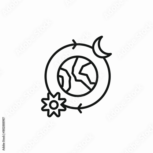 earth orbit sun moon icon sign vector