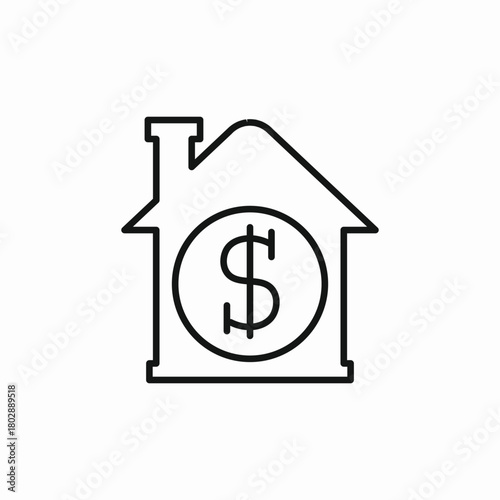 house price dollar icon sign vector