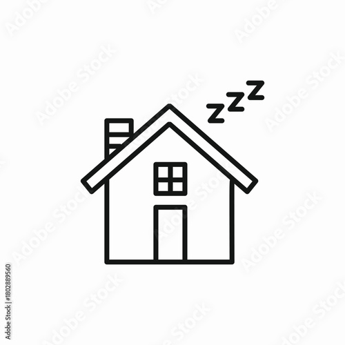 house sleep icon sign vector