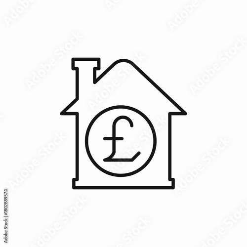 house price pound icon sign vector