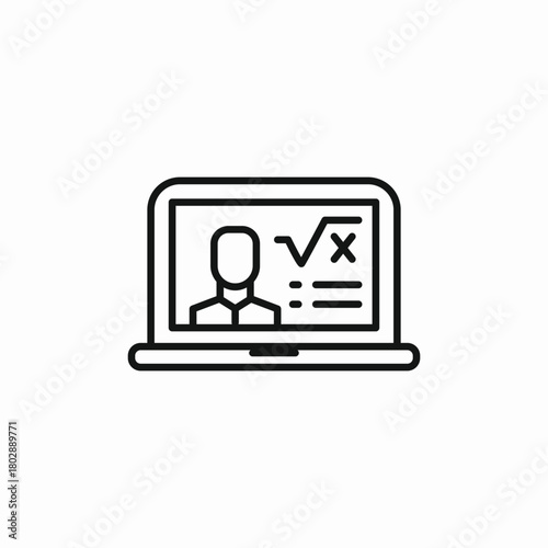 math online courses icon sign vector