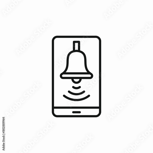 phone alarm bell icon sign vector