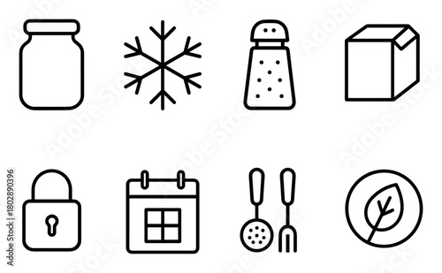 Minimalist Food Preservation Icons