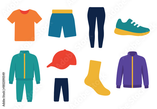 Colorful Sportswear Icons