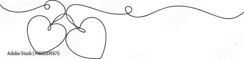 Heart lines. Continuous heart line drawing fancy minimalist illustration. Symbol of love one line abstract minimalist outline drawing	