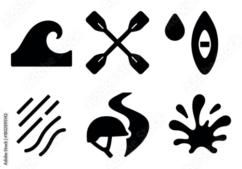 Kayak Rafting Icons