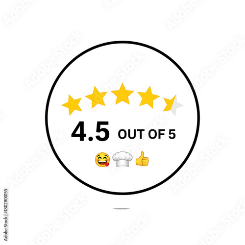 Five star rating badge displaying 4.5 out of 5.