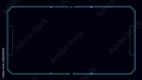Universal Technology Line and frame Video overlay Futuristic HUD Head up display interface template with basic geometry line element. Universal Technology Line and frame Video overlay futuristic