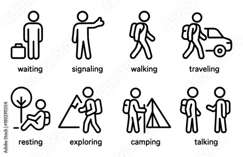 Hitchhiking Activity Icons
