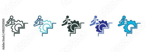 Development Icon Set Multiple Style Of