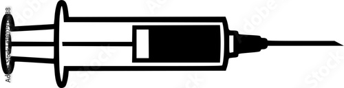 Minimalist medical syringe on white
