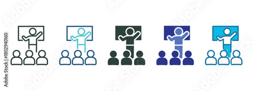 Training Icon Set Multiple Style Of