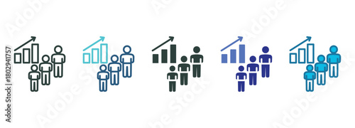 Growth Icon Set Multiple Style Of