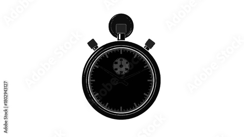 Vector illustration of vintage stopwatch isolated on transparent background 