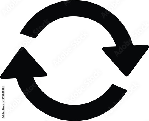 Illustration Refresh reload arrows pointing clockwise turnaround silhouette vector