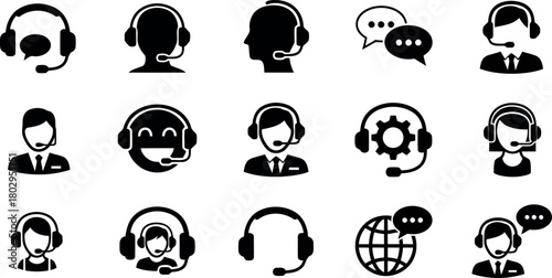 Customer support icons Vector